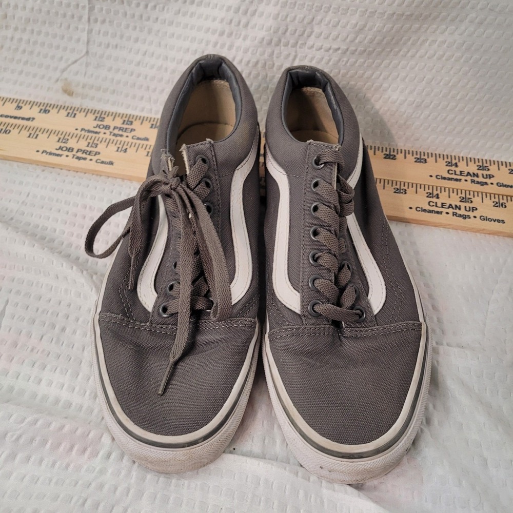 Vans Old Skool Charcoal Gray Canvas Low Top Skate Shoes‎ Mens 8 Womens 9.5